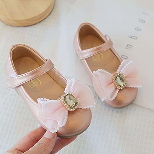 Girls Casual Shoes Bowknot Thick Sole Round Toe Buckle Dress Shoes Girls Snow Boots Size 63