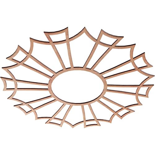Image of Ekena Millwork 28 inchOD x 9 7 /8 inchID x 1 /4 inchT Augustus Wood Fretwork Pierced Ceiling Medallion, Cherry
