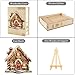 Jollitot Wooden Christmas Puzzles Adults, Christmas Gingerbread House Wooden Puzzles 250 Pieces, Unique Animal Shaped Wood Challenging Jigsaw Puzzles Gifts for Adults, 13.4x13.2in