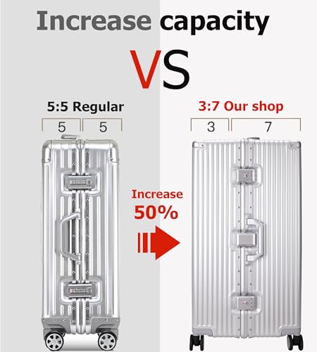 Image of feilario Super Large Aluminum Frame Checked Zipperless Luggage | Zipperless access, PC shell, TSA lock, cup /phone holder and 126L capacity suit dorm moves, moving and long trips