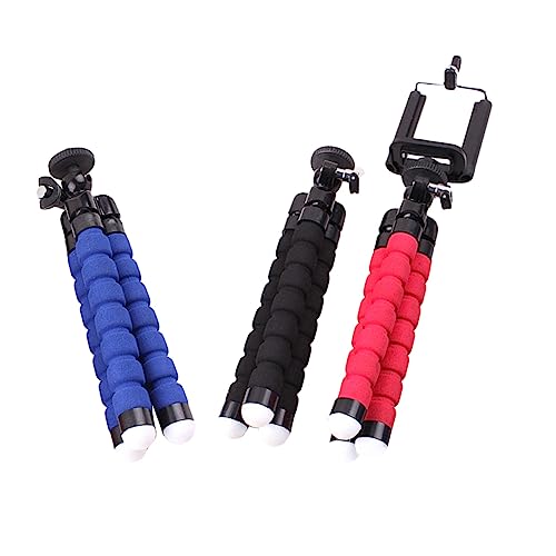 3pezzi Treppiede Flessibile Octopus Per Smartphone Di Treppiedi Leggeri Supporto Per Telefono e Fotocamera Stabilità Su Superfici Irregolari Per Video e Selfie rosso blu nero