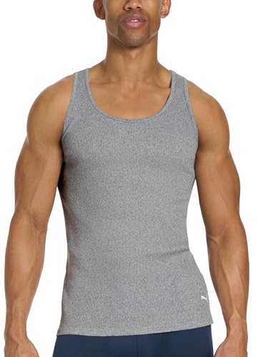 PUMA Men's 5 Pack Cotton Rib Tank Top2