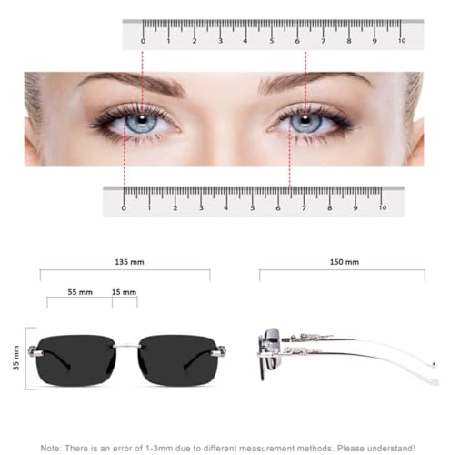 Image of IFLASH UV Protected Retro Rectangular Rimless Sunglasses for Men and Women