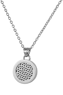 SENTIR Infinity Sense Necklace: Silver Jewelry Round Pendant Cable Chain for Infusing Fragrance, Essential Oils, Perfume, Aroma Scents, Stainless Steel, Aromatherapy Diffuser Unique Gift Idea