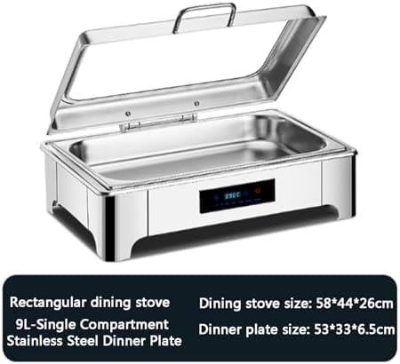 Servidor de buffet eléctrico con bandejas y tapas aisladas, mantiene la comida caliente para fiestas, reuniones, eventos, ideal para entretenimiento