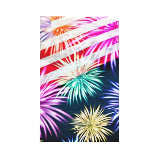 EdWal Asciugamani da cucina con stampa patriottica del 4 luglio con bandiera americana da appendere per asciugare i piatti, ad asciugatura rapida, altamente assorbenti