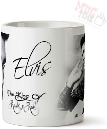 Mugtime (TM) - Elvis Presley - The King of Rock & Roll - Mug Cup - with Signature - 330ml Ceramic