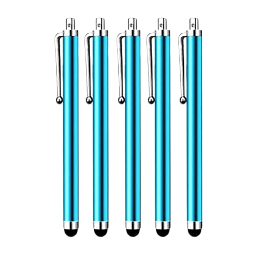 HESSION 5 Pack Stylus Pen for All capacitive Touch Screens Suitable for iPhone Ipad Samsung Galaxy Tablets (Blue)