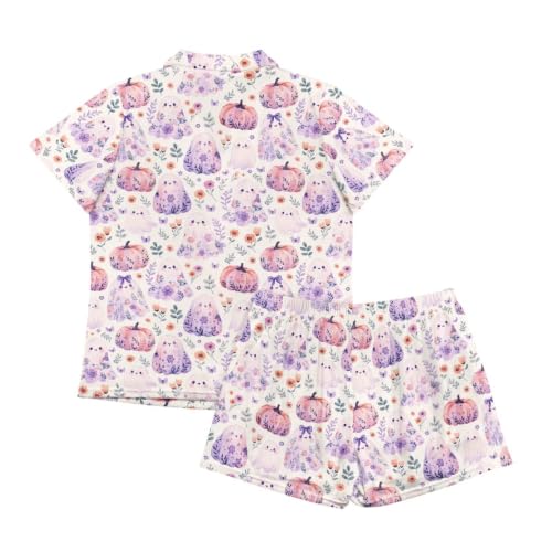 Image of Women's Short Sleeve Sleepwear Pajamas Nightwear with Pockets