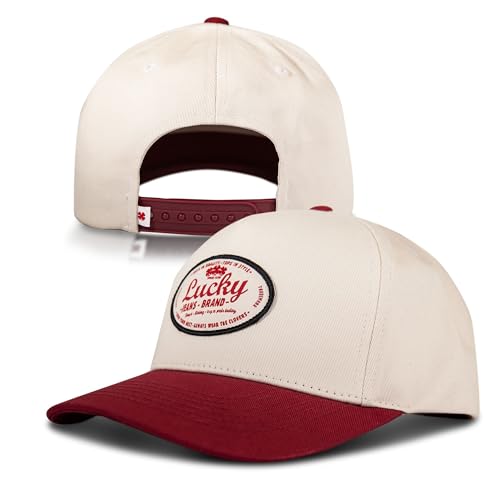 Image of Lucky Brand Snapback Hat | Adjustable | Baseball Cap | Retro | American Heritage | 5 Panel Design | Cotton Canvas