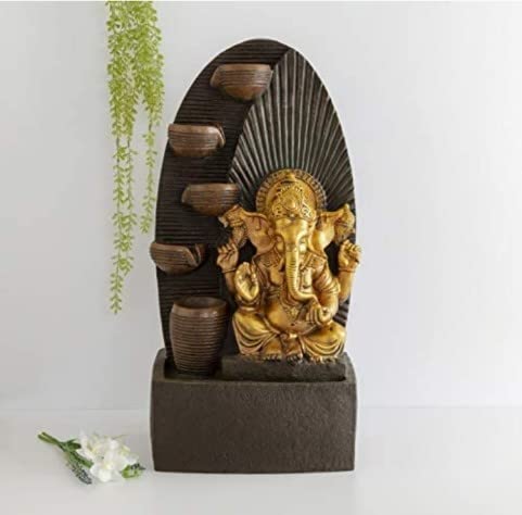 Casade 4 Steps Fiber Fountain with Led Lights for Home Decor and Office Decoration Or Gifting (Large:32 x 24 x 70 cm)-image-30
