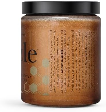 Drizzle Cinnamon Spiced Raw Honey - Raw, Unfiltered, and Unprocessed - Rich in Nutrients and Beneficial Enzymes - Notes of Cloves & Nutmeg - 100% Raw, Pure Honey - Gluten-Free, Paleo-Friendly (Pack of 2) 350g - 3