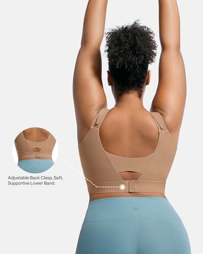 Image of Women's Sports Bra Wirefree Adjustable Medium-High Support Everyday Wear for Large Bust Plus Size with Removable Pads