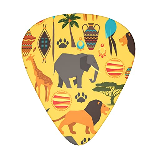 Lot de 12 médiators en forme d’éléphant africain pour guitare électrique et basse - Les Beatles, Paul McCartney, John Lennon, RIngo Starr, George Harrison Lot de 12 médiators en forme d'éléphant africain pour guitare électrique et basse