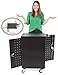 Line Leader Compact 16 Device Rolling Mobile Charging Cart for Chromebooks, Laptops, Tablets, Charging Station For Classrooms and Offices, Includes Power Strip and Locking Cabinet (Black, 34in x 23in)