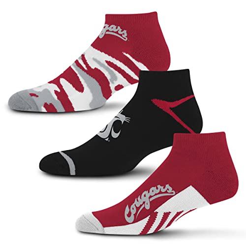 For Bare Feet NCAA Washington State Cougars CAMO BOOM 3 Pack Ankle Sock Team Colors Large