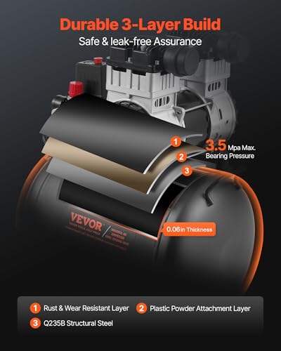VEVOR 10 Gallon Oil-Free Air Compressor