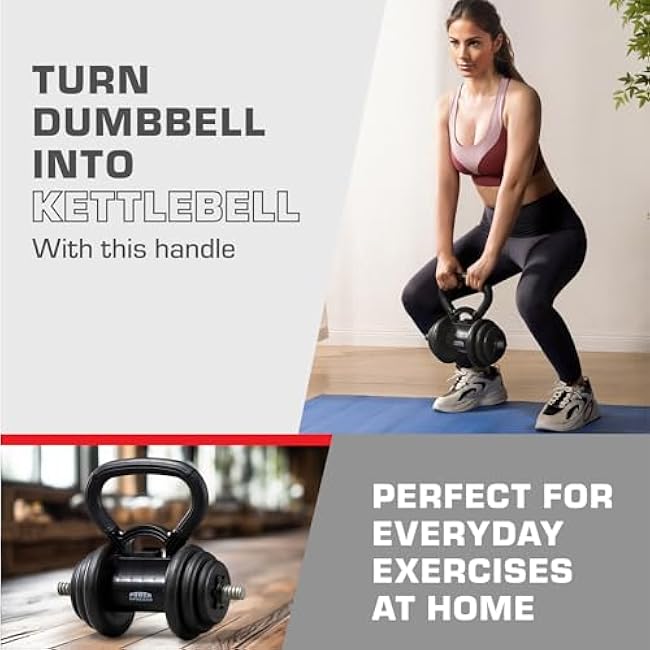 PowerPress Kettlebell Handle - Converter for Dumbbell to Kettle Bell - Grip Handle Attachment for Dumbbells - Kettlegrip Kettlebell Attachment Kettle Bell Adaptor