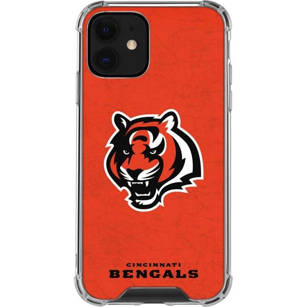 Skinit Clear Phone Case Compatible with iPhone 12 - Officially Licensed NFL Cincinnati Bengals - Alternate Distressed Design