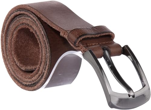 Nolan Men's Full Grain Leather Belt 1.5", Classic Business Work Belt with Anti-Scratch Zinc-Alloy Single Loop Buckle (Brown, Size 36, Waist 34")3