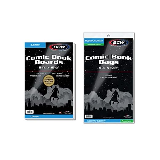 BCW Resealable Current Comic Book Combo Pack | 100 Acid-Free Backing Boards & 100 Resealable Bags | Comic Book Storage & Protection | Fits Current Comics | Archival Quality | Standard 6 7/8 x 10 1/2