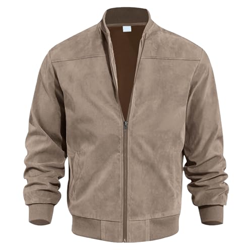 Chaqueta ligera casual para hombre en ante sintético miniatura 1