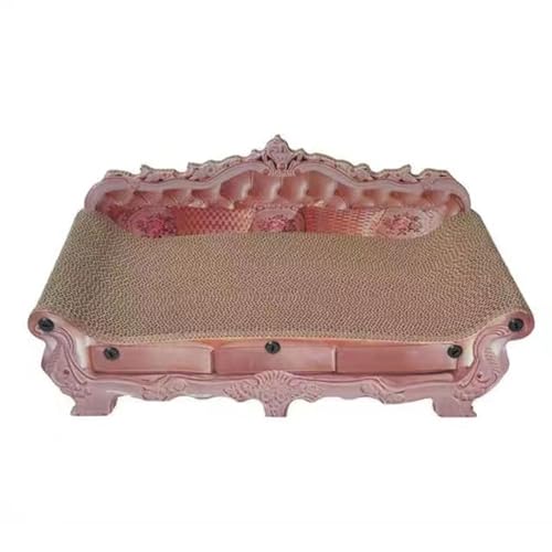 Leefasy Corrugated Cardboard Cat Scratcher Couch Bed Cat Scratching Board Wear Resistant Accessories Cat Furniture for Indoor Cats, S