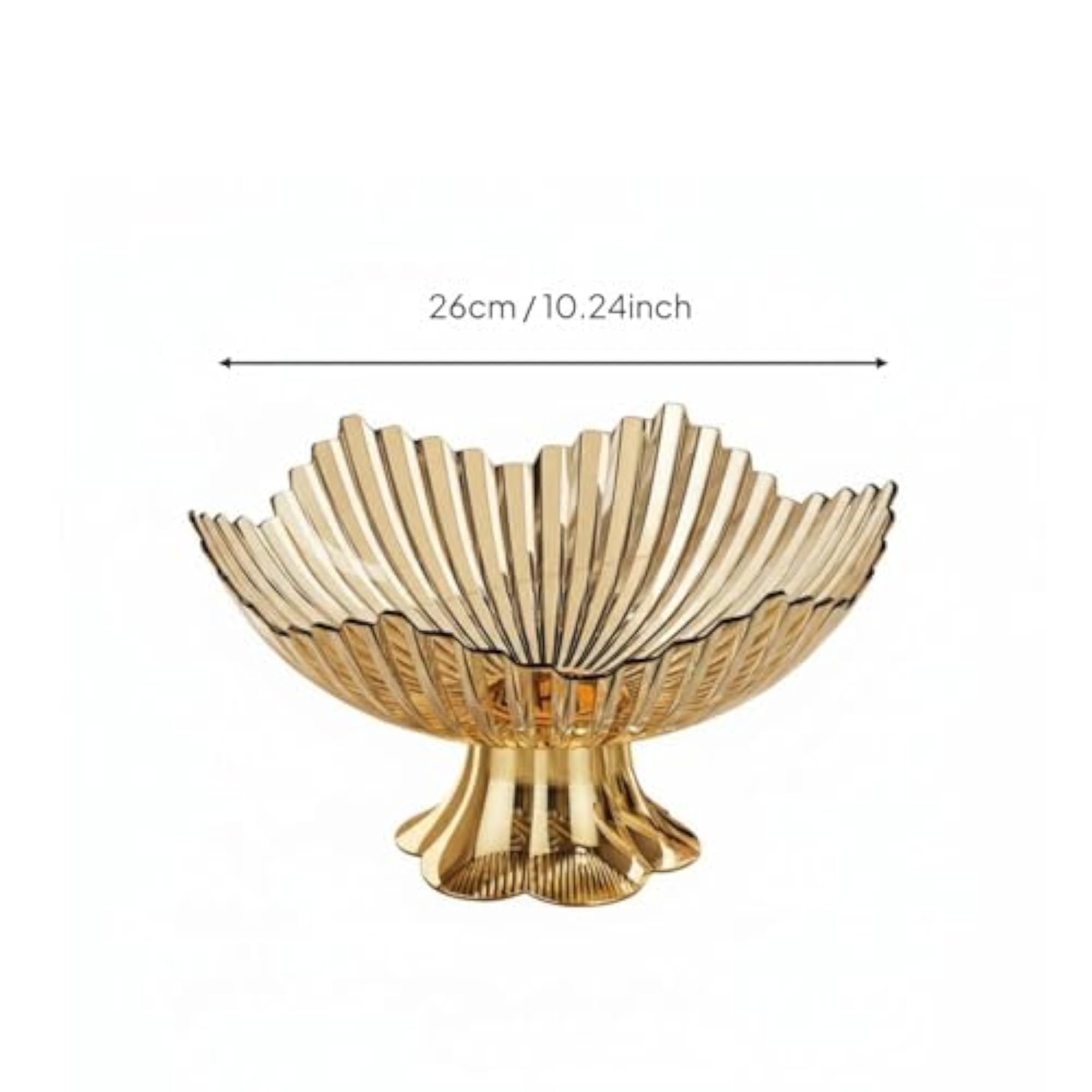 Light Luxury Design Pedestal Fruit Bowl, Petal Shape