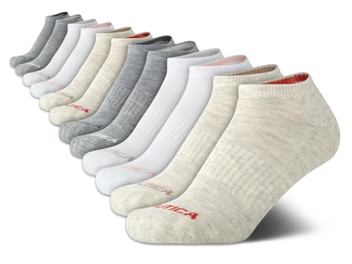 Image of Nautica Womens Low Cut Socks - 12 Pack Breathable Mesh Cushioned Athletic Performance No Show Socks for Women