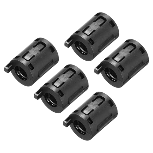 uxcell 5Pcs Ferrite Filter Ring Core RFI EMI Noise Suppression Cable Clip ID 7mm for Electronic Devices, Industry, Black
