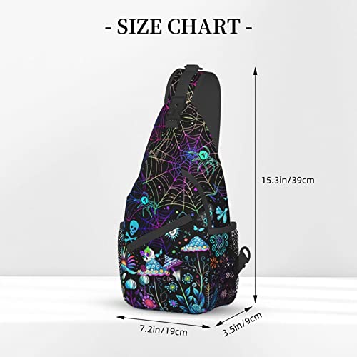 Mushroom Sling Backpack,Mushroom Gifts Crossbody Bag For Women Men Sling Bag Travel Hiking Chest Bag Daypack Unisex3