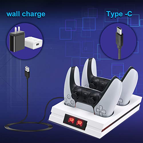PS5 Controller Charger Station Square Charging Dock for DualSense Wireless Controller Play Station 5 Consle Orgaization Station PS5 Accessory for Controller Charging