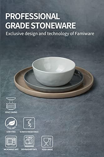 Famiware Mars Plates And Bowls Set, 12 Pieces Dinnerware Sets, Dishes Set For 4, Multi-Color #TOP7