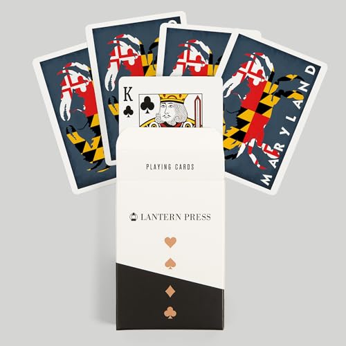 Lantern Press Maryland, Crab Flag, 52 naipes poker miniatura 6