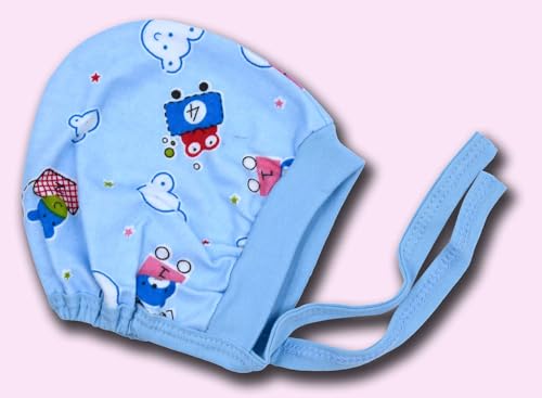 Image of New Born Baby Girls & Boys Hosiery Cotton Double Layer Knot Caps Set Infant Hat Toppi Unisex Baby Kan Topi Pack of 3
