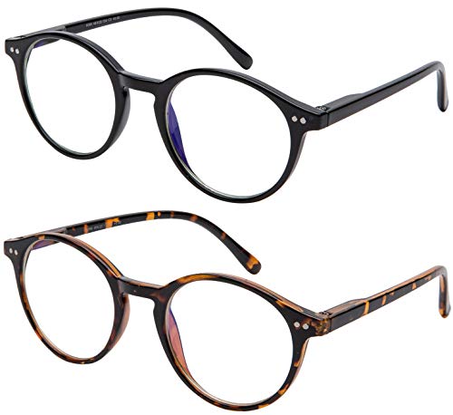 Image of Yogo Vision Blue Light Blocking Glasses Men Women Computer Anti Eyestrain Glasses Round Frame Blue Light Blocker Eyeglasses