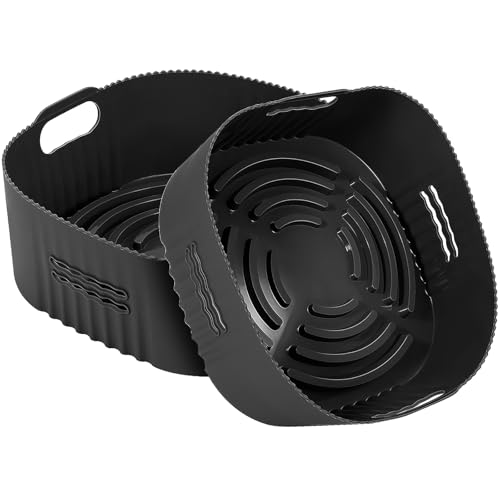 YINGRACE 22CM Molde Silicona Freidora de Aire, 2PCS Cuadrado Accesorios Freidoras de Aire para COSORI 5,5L, Cecotec 6L, Reutilizable Moldes para Freidora de Aire en lugar de Papel de Horno