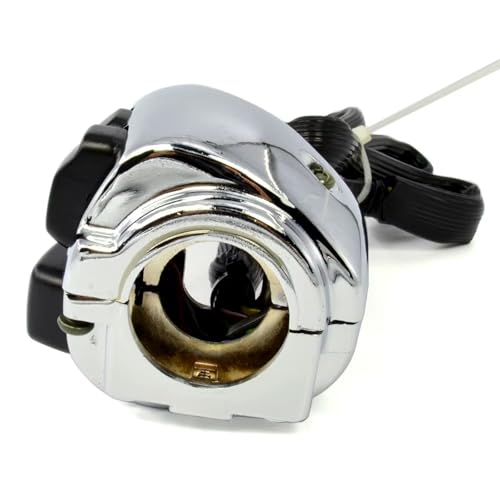 Commutateur commande guidon moto chrome brillant boitier robuste - 6