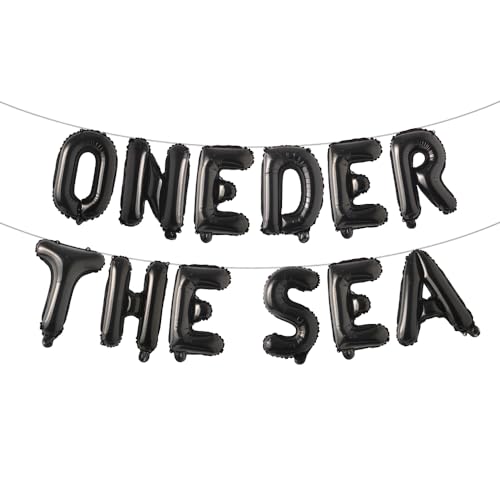 Image of Oneder The Sea First Birthday Decoration Oneder The Sea Party Favors Under The Sea Mermaid Party Backdrop Party Supplies Favors Balloon 1st Birthday Girl Decorations (ONEDER THE SEA Black)