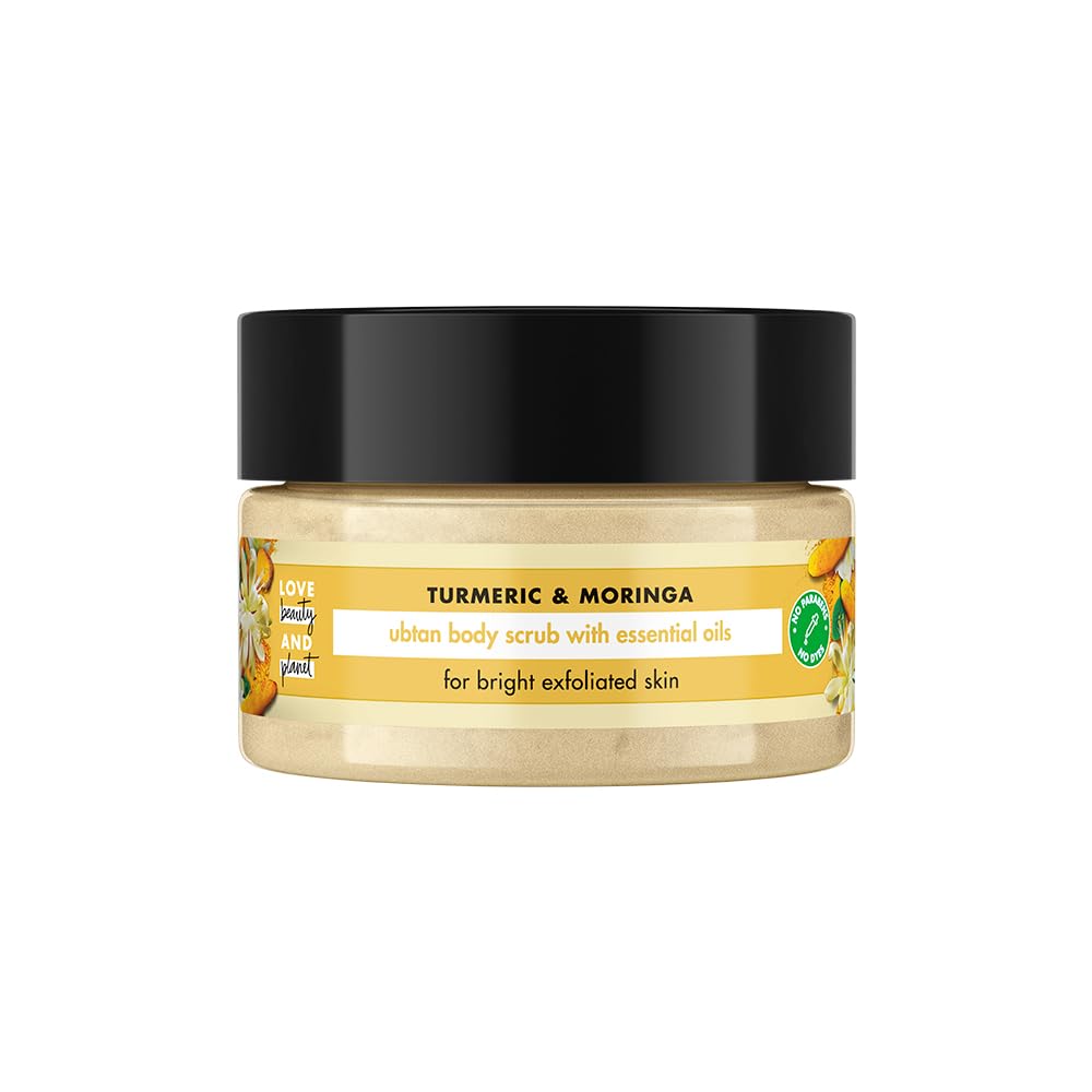 Love Beauty & Planet Turmeric & Moringa Brightening Body Scrub|Gentle Exfoliation for Soft,Smooth Skin,200 ml