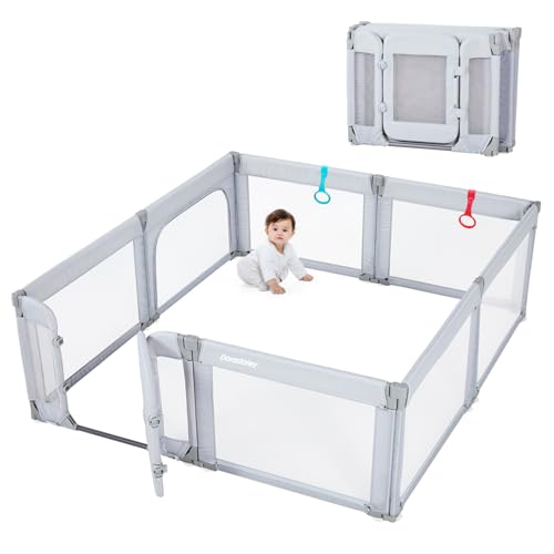 Image of Doradotey Baby Playpen with Walk-in Door, Foldable Adjustable 8-Panel Play Yard for Babies & Toddlers, Large Safety Playpen with 360 Breathable Mesh, Anti-Slip Suction Cups, Indoor