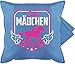 Shirtracer Deko Kissen Hobby - Echte Mädchen reiten Fuchsia/Weiß - Unisize - Hellblau - Kissen Pferd - GURLI Kissenhülle - Kissenbezug 50x50 cm und Dekokissen Bezug