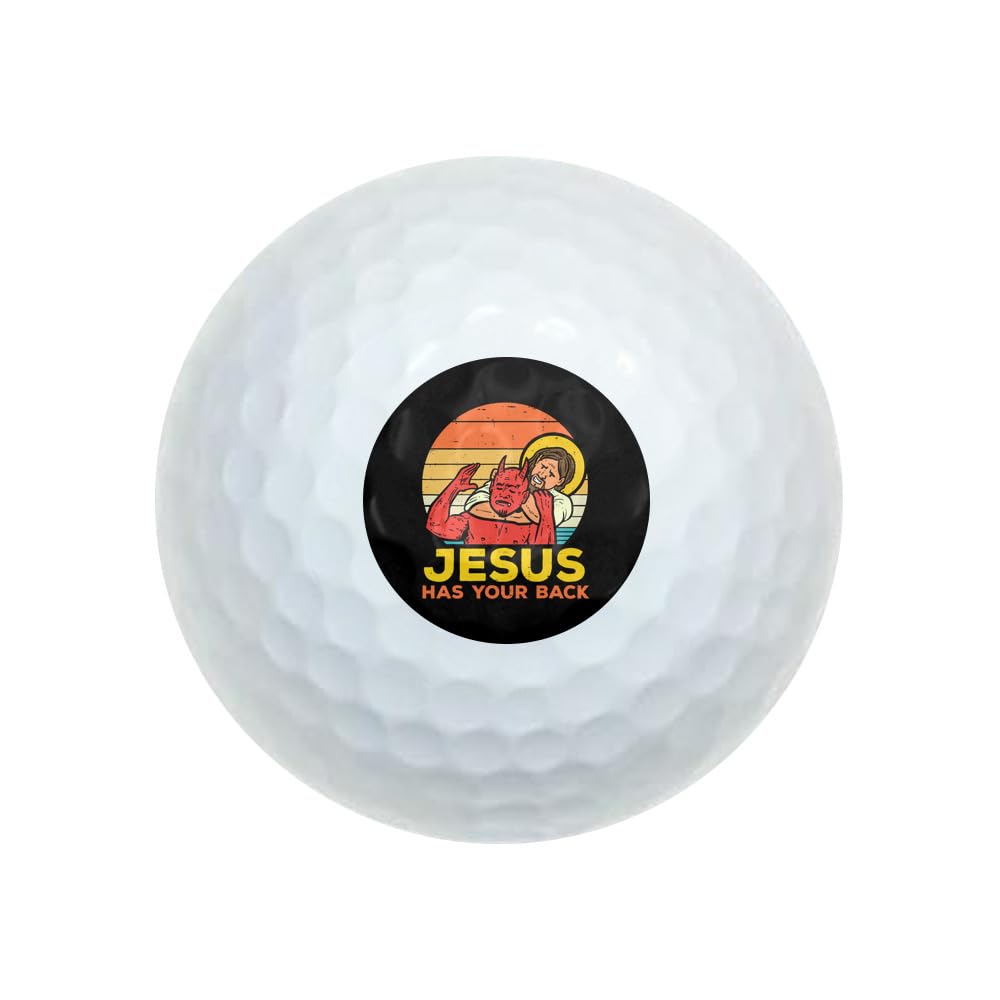 GRAPHICS & MORE Jesus Has Your Back Wilson Golf Balls 12 Pack, Regulation Size Full Color Premium Golf Balls