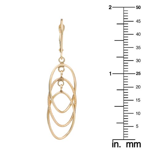 Kooljewelry 14k Yellow Gold Interlocking Ovals Leverback Earrings3