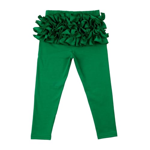 Image of HOOLCHEAN Baby Toddler and Little Girls Ruffles Buttocks Leggings Solid Color Pants