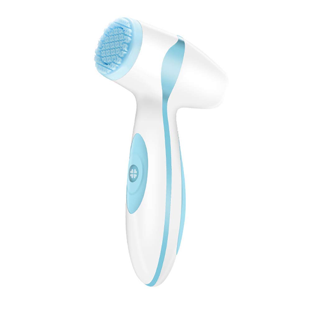Massage visage rechargeable MU avec brosse électrique silicone bleue 2 têtes