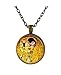 Valentinstag The Kiss Gustav Klimt Art Glas Anhänger Halskette Inspiration Schmuck Ein schönes Geschenk