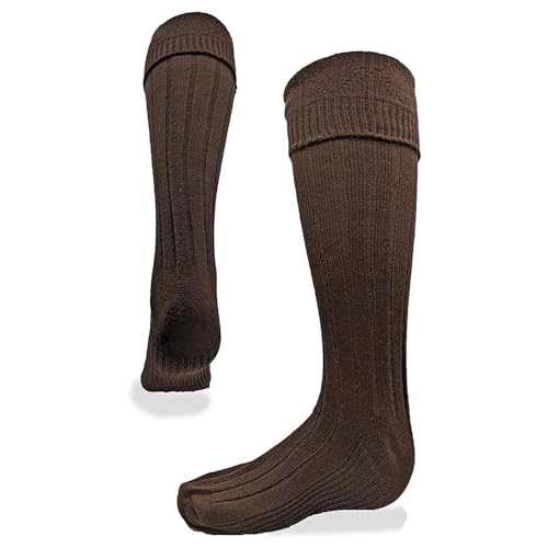 UT Kilts Hose, Traditional Scottish Socks for Kilts, Ribbed Design, Pull Up To Cuff Over Your Hose Flashes