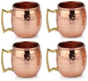 STREET CRAFT 100% Authentic HAMMERED COPPER MOSCOW MULE 2-OZ SHOTS MUG (4, 2-Ounce)