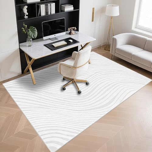 Tapis de salon écoresponsable gris 100x160cm à rayures